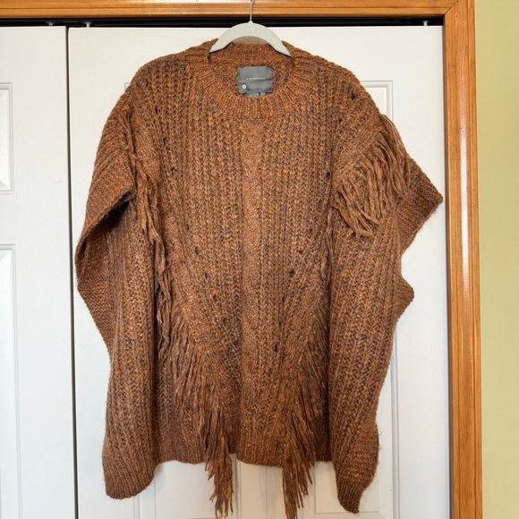 Anthropologie Knit Boho Fringe Poncho - Picture 4 of 10